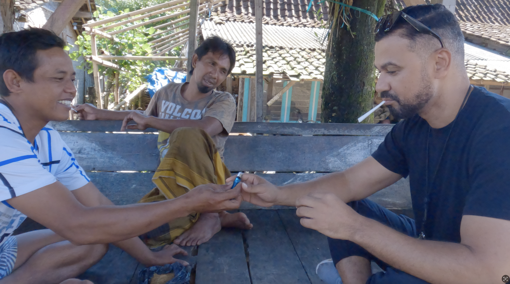 Smoking a cigarette with the miners