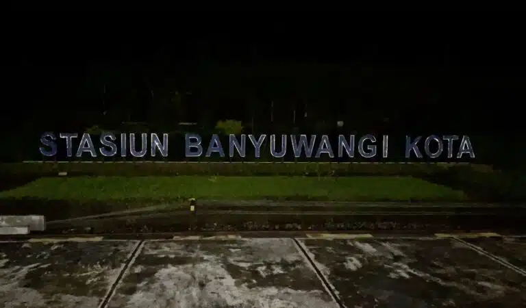 Banyuwangi Kota train station at night