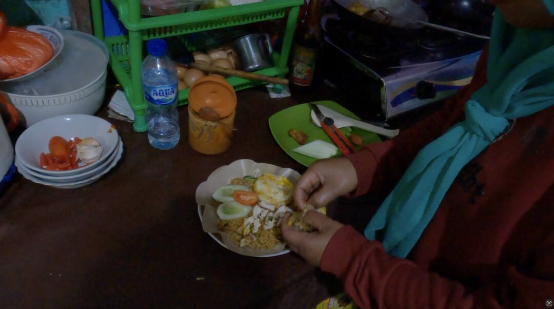 A home-cooked lunch in the village.